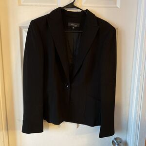 Jones Wear Women’s Size 12 Jacket Blazer One Button V Neck Black